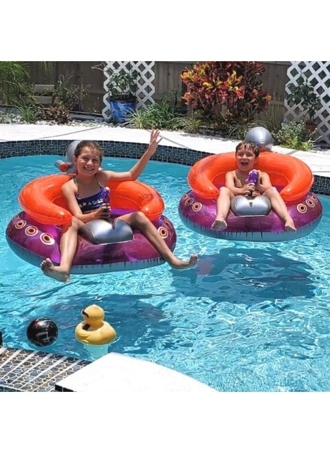 Swimline - Original Inflatable Ufo Spaceship Pool Float Ride On With Fun Constant Flow Laser Ray Gun Water Squirter For Kids Cool Retro Style For Beach Ocean Pool Lake Extra Thick Large Floatie - Image 1