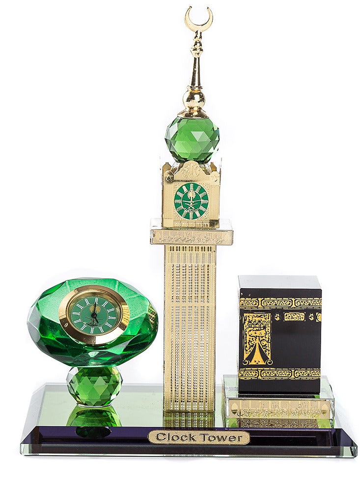 Muslim Kaaba Clock Tower Model Muslim Crafts Building Model Islamic Architecture Handicrafts Souvenirs for Home Desktop Car Decor and Office Table Collectible Figurines - Image 1