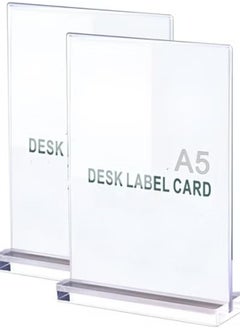 Eckek Eckek  2 Pack Acrylic Sign Holder Menu Displays Double Sided Sign Stand A4/A5/A6 Clear  - Image 2