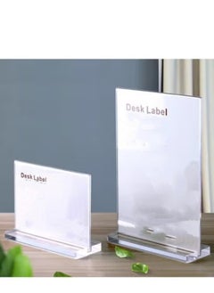 Eckek Eckek  2 Pack Acrylic Sign Holder Menu Displays Double Sided Sign Stand A4/A5/A6 Clear  - Image 3