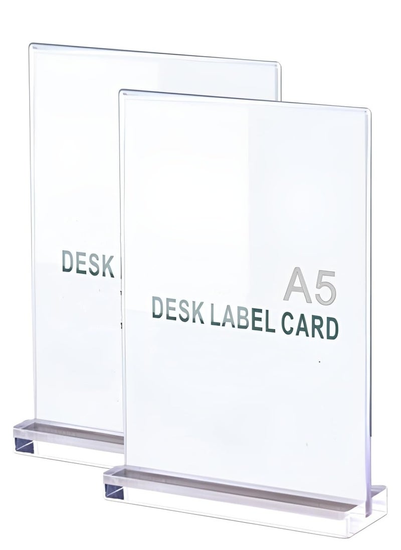 Eckek Eckek  2 Pack Acrylic Sign Holder Menu Displays Double Sided Sign Stand A4/A5/A6 Clear  - Image 2
