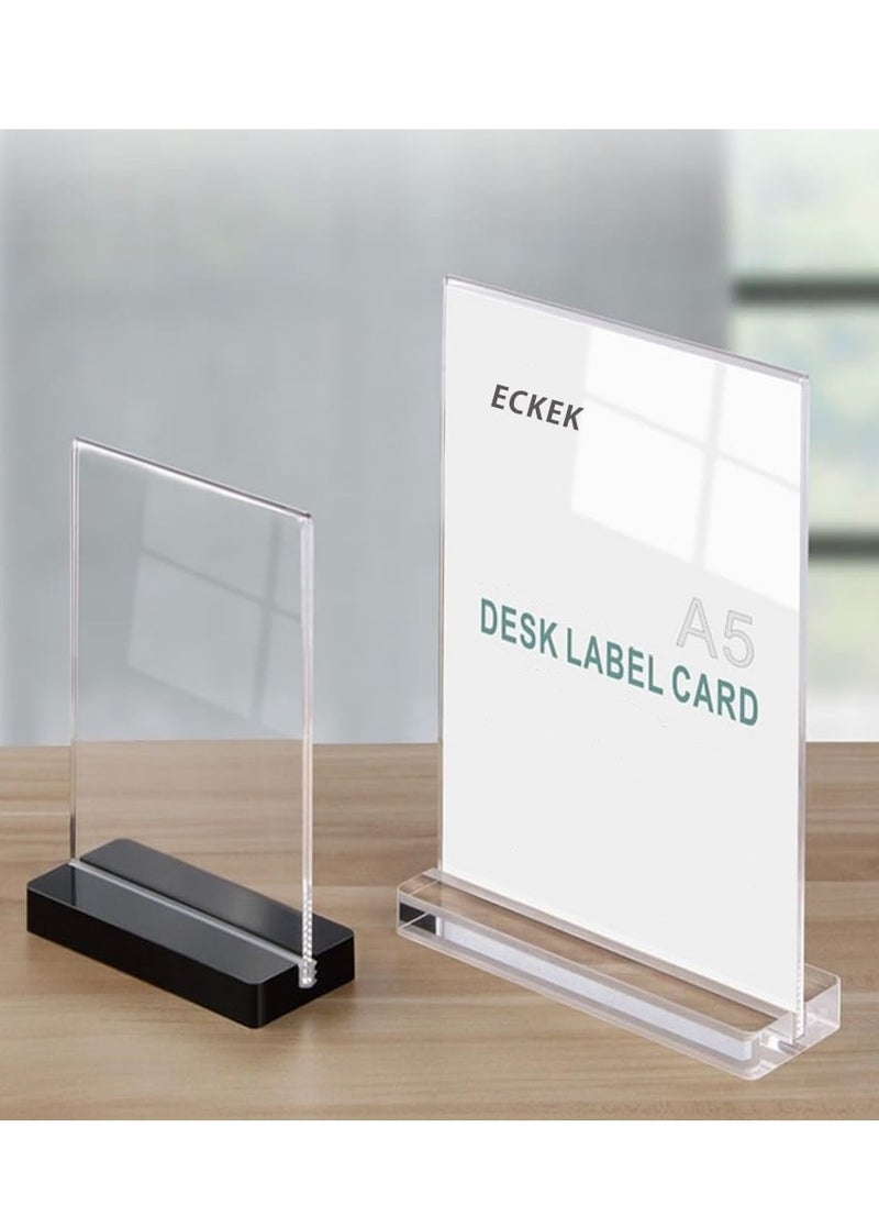 Eckek Eckek  2 Pack Acrylic Sign Holder Menu Displays Double Sided Sign Stand A4/A5/A6 Clear  - Image 3