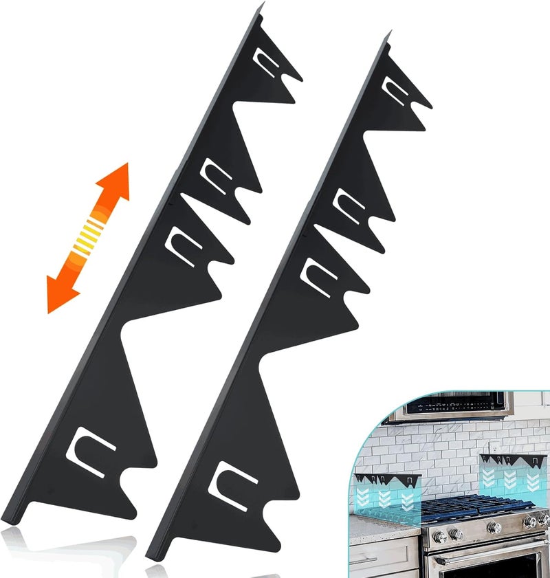 ALMCALS Stove Gap Covers Stainless Steel, 2 Pack Stove Gap Filler Easy Retractable Length 13.8" to 27.5", Width 0.79" Stove Gap Guards Range Trim Kit, Heat Resistant Guard Between Stove Top & Counter Easy hand assemble compatible - Image 1
