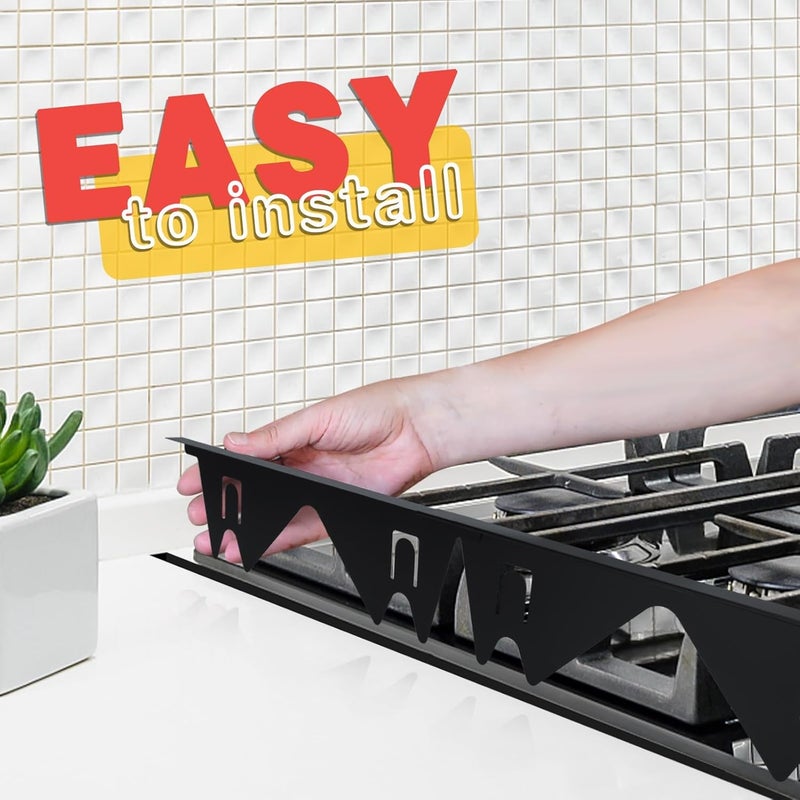 ALMCALS Stove Gap Covers Stainless Steel, 2 Pack Stove Gap Filler Easy Retractable Length 13.8" to 27.5", Width 0.79" Stove Gap Guards Range Trim Kit, Heat Resistant Guard Between Stove Top & Counter Easy hand assemble compatible - Image 5