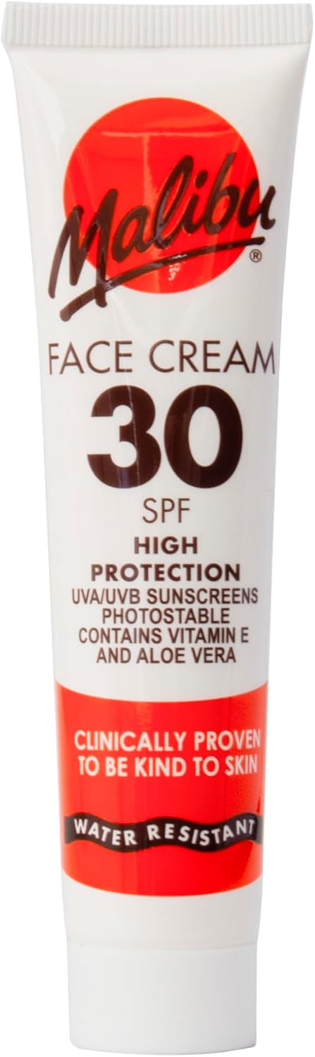 Malibu Sun SPF 30 Face Cream High Protection Vitamin Enriched Water Resistant 40ml
