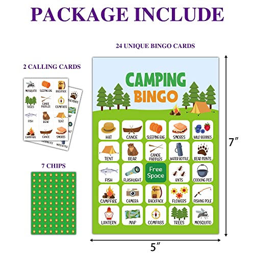 Disfuco Camping Bingo Game 24 Player Outdoor Activity for School Parties Birthdays and Nature Parties - Image 5