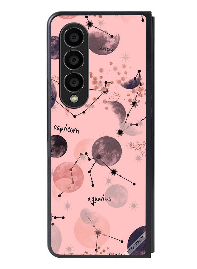 Covernex Protective Case Cover For Samsung Galaxy Z Fold 4 Zodiac Signs Pastel Art - Image 1