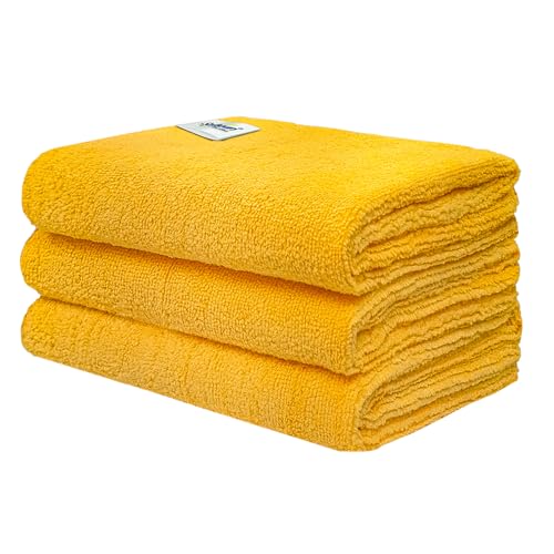SOFTSPUN MICROFIBER CAR CLEANING,DETAILING & POLISHING CLOTH - 40x60 CMS - ORANGE (3) - Image 1