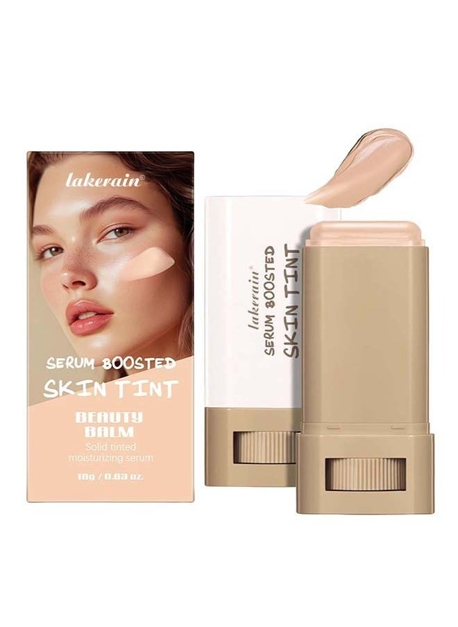 lakerain Beauty Balm Serum Boosted Skin Tint, Solid Tinted Moisturizing Serum Foundation Stick, Buildable Medium-to-Full Coverage Contour Stick for Face Makeup  - Image 1