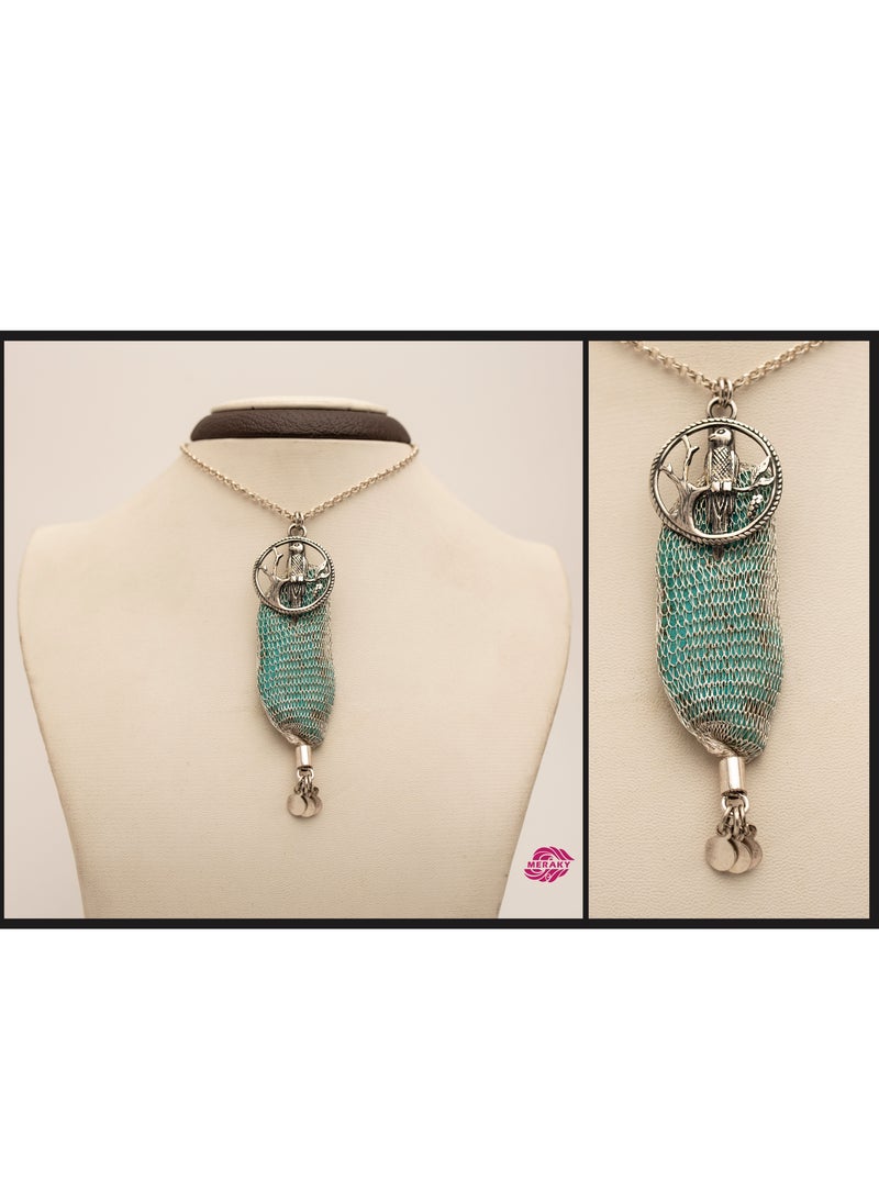 MERAKY 950 . Sterling Silver 950 Stone Coin Chain  - Image 3