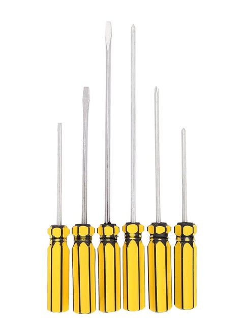 Screwdriver Set -6 Piece Yellow- Professional Screwdriver Hand Tools for Home Repair, Workshop, DIY Projects, Furniture Assembly, Electronics, Automotive Maintenance, General Household Tasks