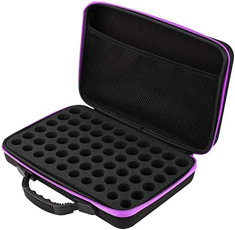 POCREATION Essential Oil Carrying Case, Hard Shell Case with 60 Bottle Capacity, Suitable for 5ml, 15ml Bottles, Shockproof and Wear ()