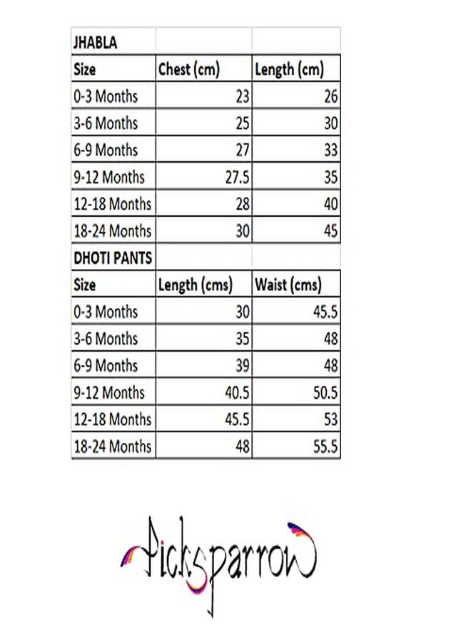 Picksparrow Baby Boy Kerala Kasavu Jhabla-Dhoti Pants/Ethnicwear/Clothing Set (3-6 Months, Chanderi-Offwhite), Solid - Image 5