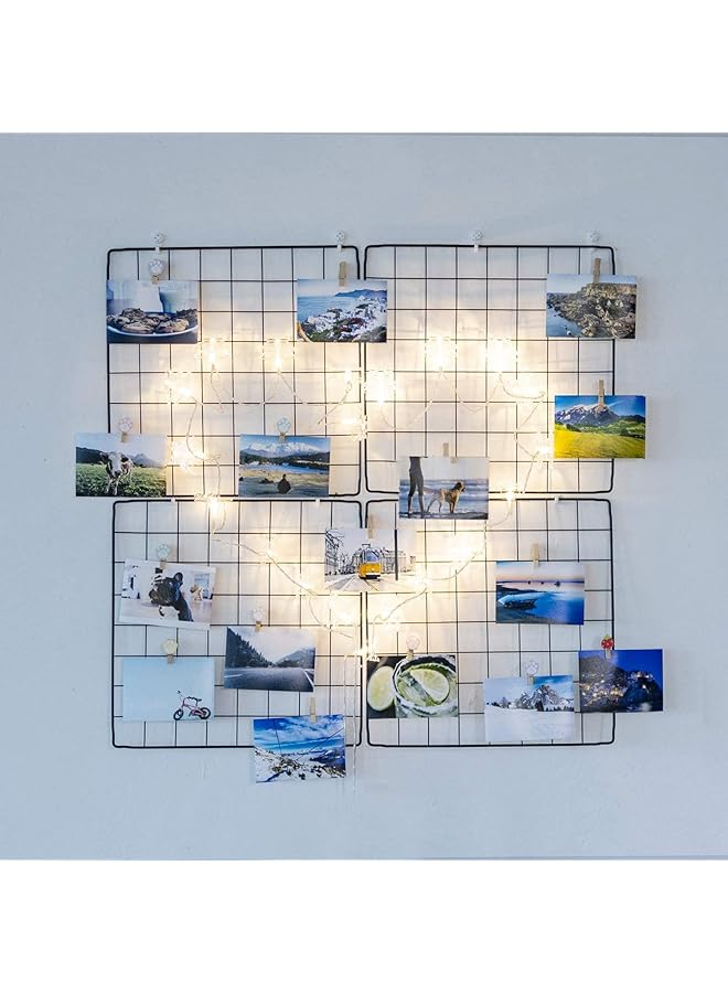 إيروريكس مجموعة صور ولوحات شبكة حائط سلكية سوداء مغناطيسية وشبكة معدنية منظم شبكة حائط لوحة سلكية معلقة ديكور المنزل والمكتب والمطبخ - Image 2