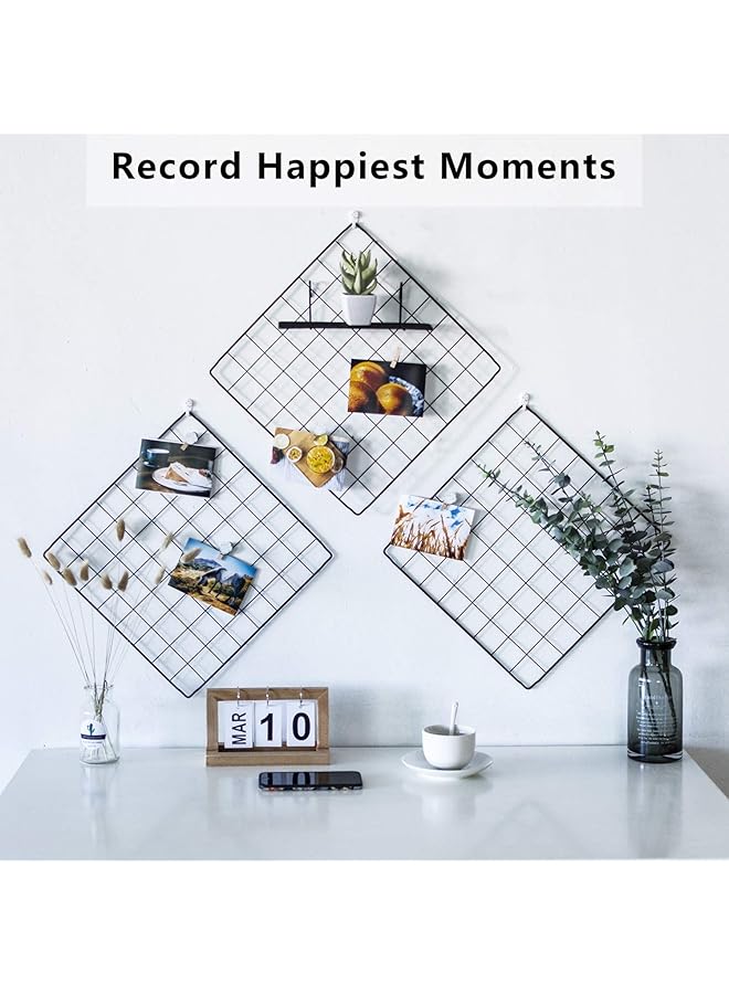 إيروريكس مجموعة صور ولوحات شبكة حائط سلكية سوداء مغناطيسية وشبكة معدنية منظم شبكة حائط لوحة سلكية معلقة ديكور المنزل والمكتب والمطبخ - Image 4