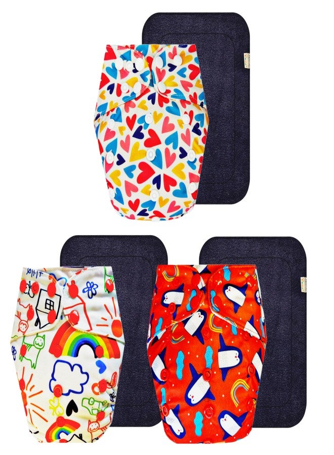 Dumbledo Premium Cloth Diaper with Gray Insert (Pack of 3) | Hypoallergenic | Breathable | Quick Dry | Designed by Moms | 3 Months - 3 Years | Unisex Baby - Image 1