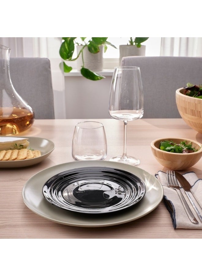 OFTAST Set of 5 Flat Plates For Serving Main Meals Black Size19 cm  - Image 5