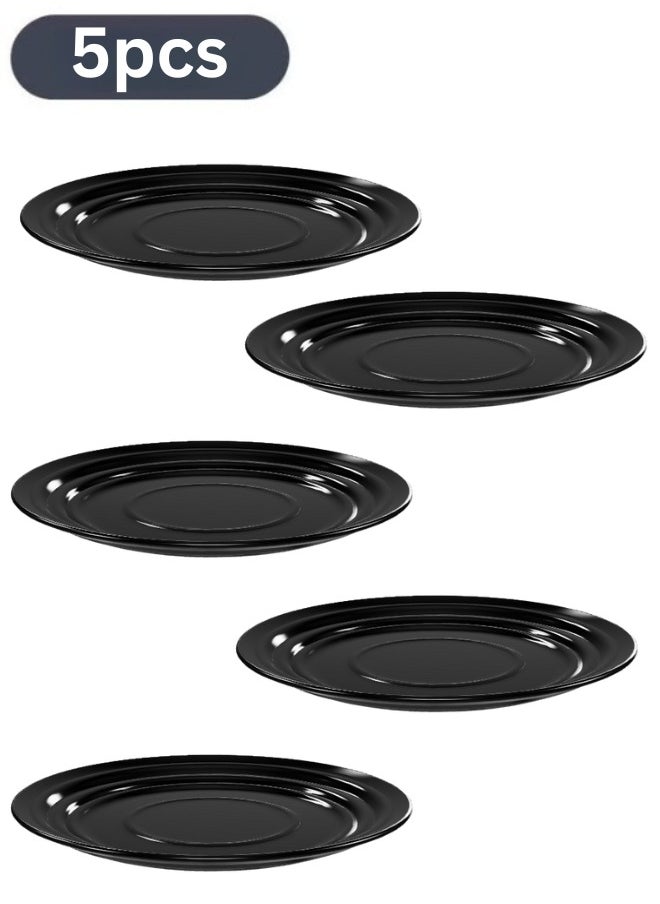 OFTAST Set of 5 Flat Plates For Serving Main Meals Black Size19 cm  - Image 1