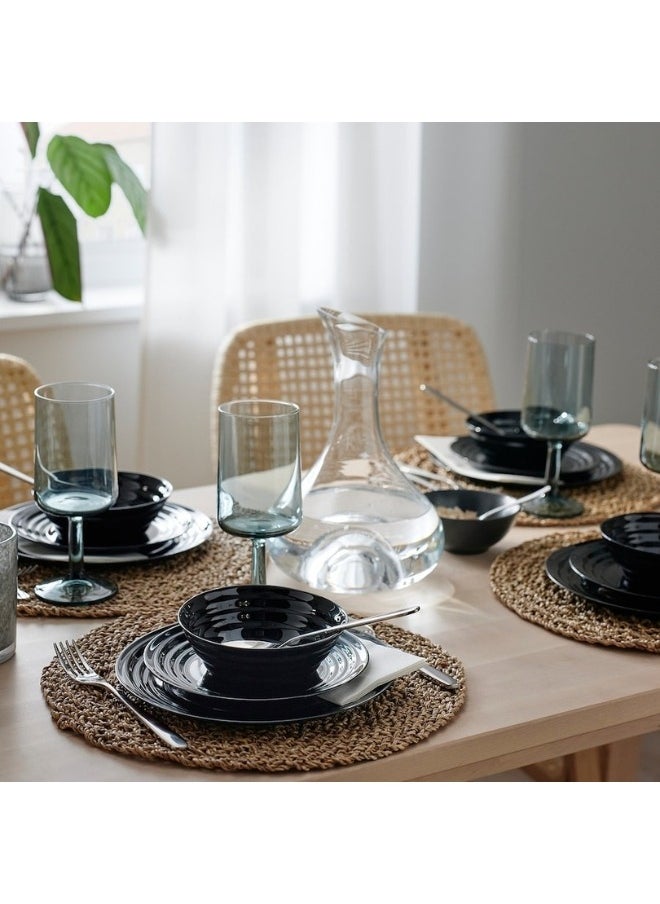 OFTAST - Set of 5 Flat Plates For Serving Main Meals Black Size19 cm - Image 1