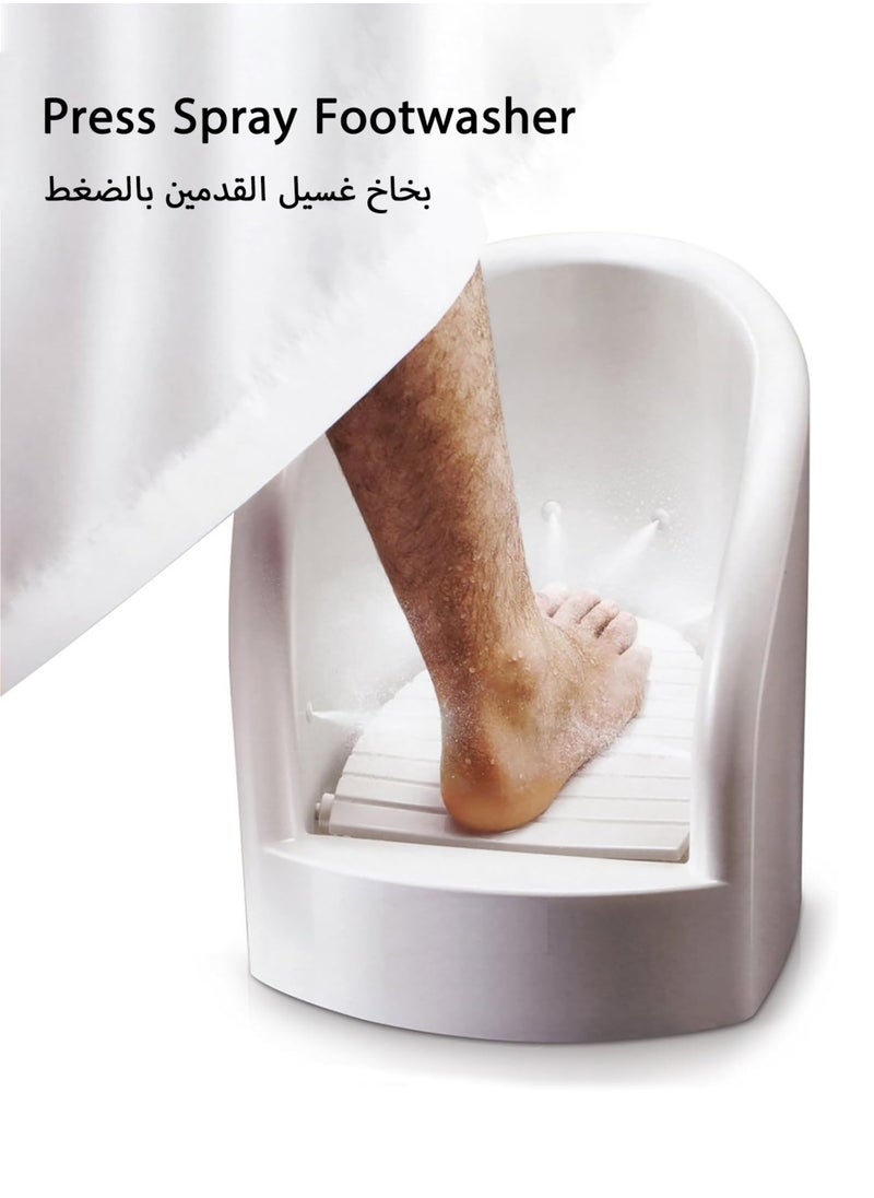 جورفنت جهاز غسل القدمين، ملحقاته الأكثر اكتمالاً، بخاخ ضغط لغسل القدمين، حوض باديكير من البولي بروبيلين، مع أنابيب مدخل/مخرج وصمامات زاوية، لون أبيض  - Image 3