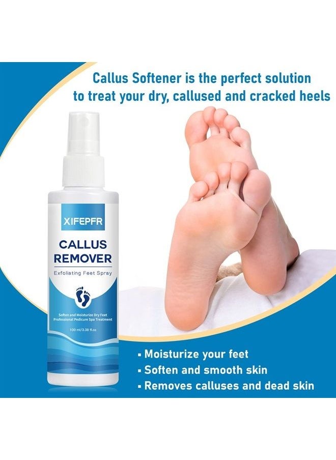 Xifepfr - XIFEPFR Callus Remover, Foot Scrubber Dead Skin Remover, Exfoliating Foot Spray, Spa Pedicure Treatment with Foot File, Cracked Heel Repair Cream, Silicone Heel Protector - Image 1