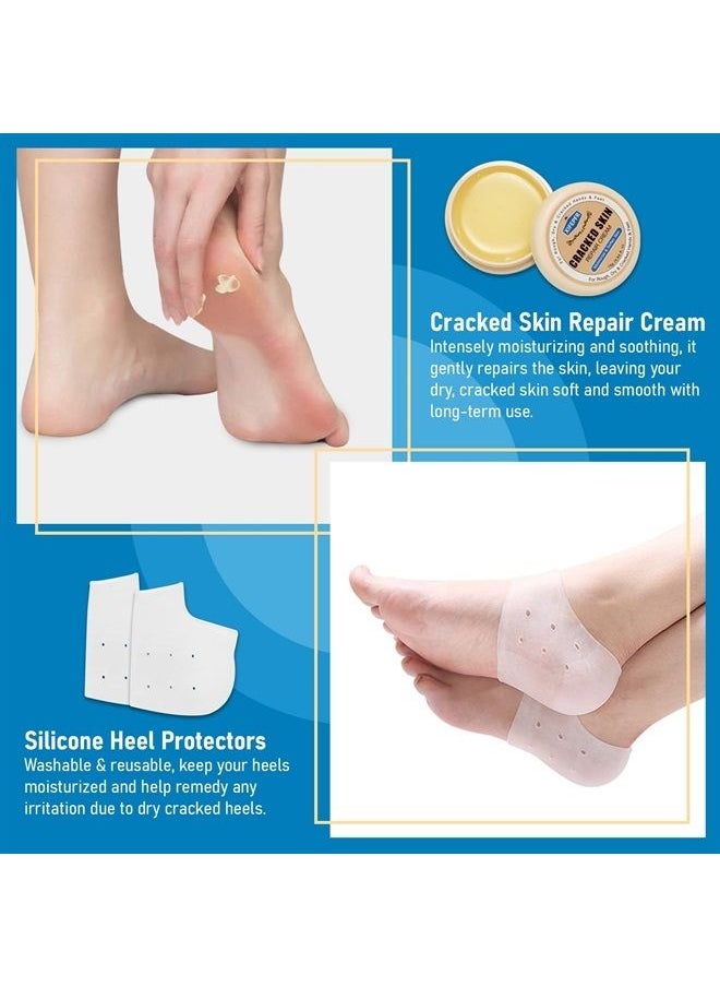 Xifepfr - XIFEPFR Callus Remover, Foot Scrubber Dead Skin Remover, Exfoliating Foot Spray, Spa Pedicure Treatment with Foot File, Cracked Heel Repair Cream, Silicone Heel Protector - Image 1