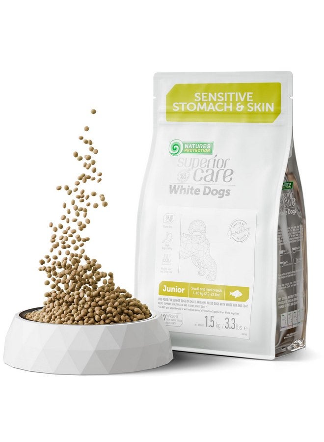 Nature's Protection Superior Care White Dogs Grain-Free Dry Dog Food for Junior Light Coated Dogs, White Fish, 3.3 lbs. - Image 1
