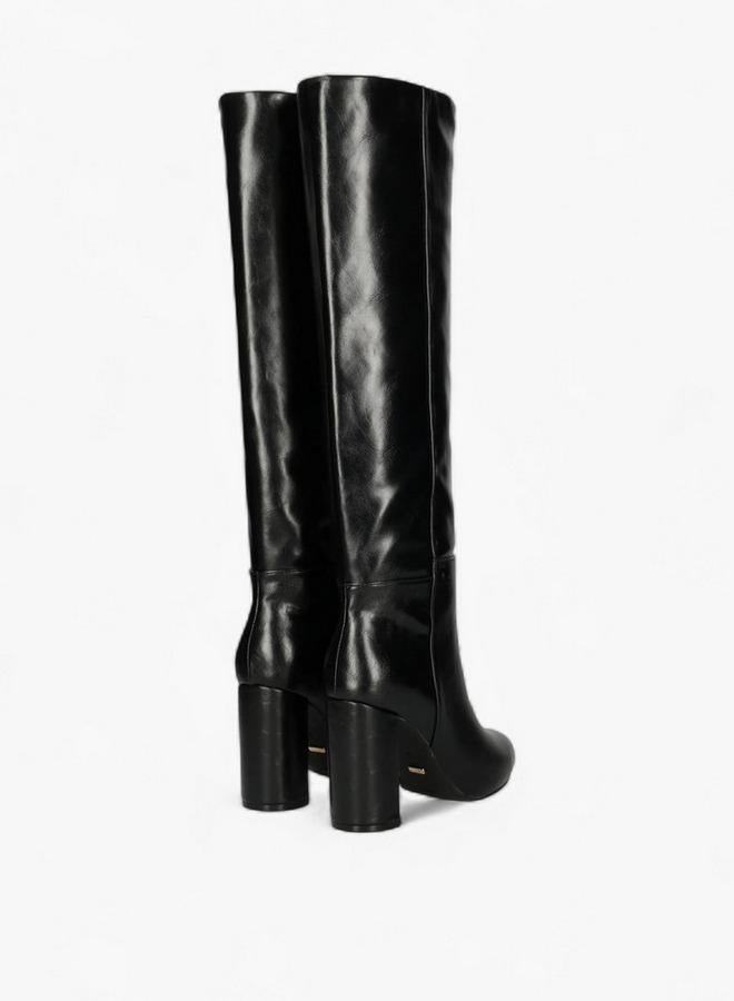 MEXX Solid High Shaft Boots with Block Heel - Image 2