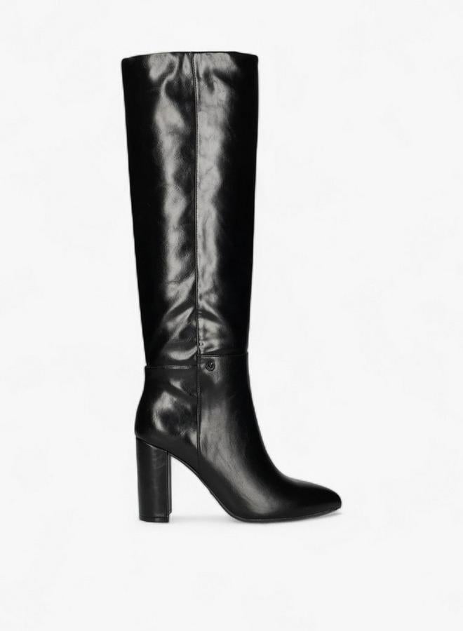 MEXX Solid High Shaft Boots with Block Heel - Image 1