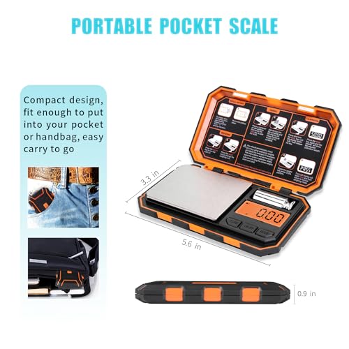 Fuzion Digital Pocket Scale, 500g x 0.01g Gram Scale, Mini Scale 6 Units Jewelry Scale with LCD Display, Tare Function for Food, Jewelry, Coin, Coffee - Image 5