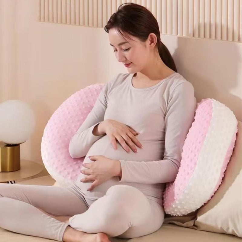 From the Farm From the Farm Pregnancy Pillow for Pregnant Women with Removable,Adjustable Maternity Pillow,Pregnant Women, Pregnancy Pillow Support for Abdomen,Back,Pregnancy Special Products (Pink) - Image 2