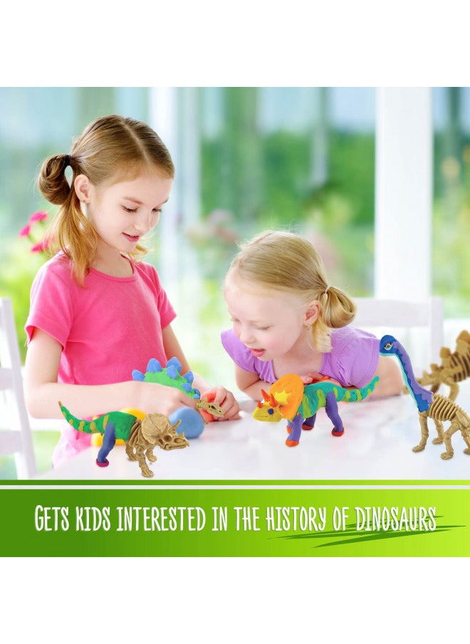 Dino Models, Clay Craft Kit - Dinosaur Arts and Crafts for Kids- Build a Dinosaur Gifts for Boys & Girls - Build 4 Dinos with Air Dry Magic Modeling Clay Model Set Ages 3, 4, 5, 7, 8+ Boy or Girl STEM - pzsku/ZF342C9666334F0DFD755Z/45/_/1732281908/e1e5d0e0-b411-416f-b754-dbeaaabf706f