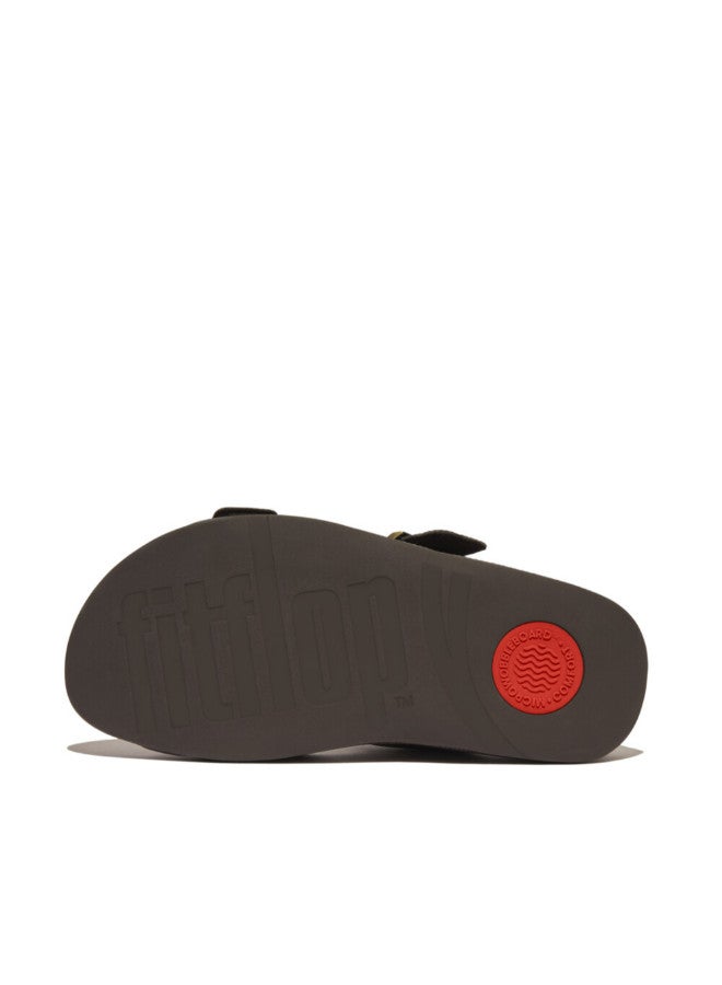FitFlop 049-778 شبشب رجالي من Fitflop Gogh Moc مصنوع من الجلد بإبزيم منسوج HA8-167 بلون الشوكولاتة  - Image 5
