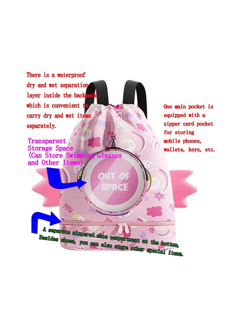 Generic 1-Piece Dry Wet Separation Fitness Bag,Waterproof Beach Swimming Bag Storage Backpack,Sports Equipment Swimming Bag,School Dry and Wet Separated Backpack with Storage Layer for Special Items and Glass  - Image 1