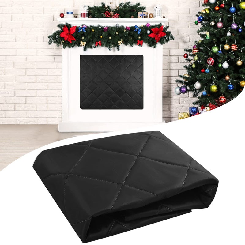 Magnetic Fireplace Cover Fireplace Blocker Blanket Stops Overnight Heat Loss Indoor Fireplace Covers Fireplace Draft Stopper Chimney Insulation Draft Stopper with Magnet and HookandLoop Fasteners