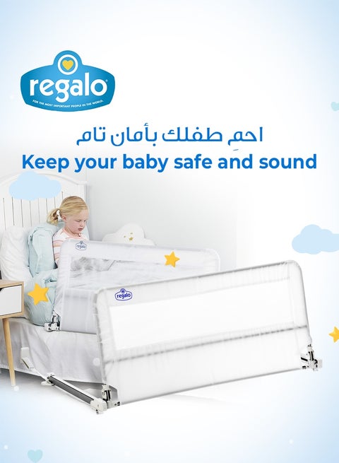 Regalo Hideaway 109cm Long 51cm High Bed Rail Safety Guard for