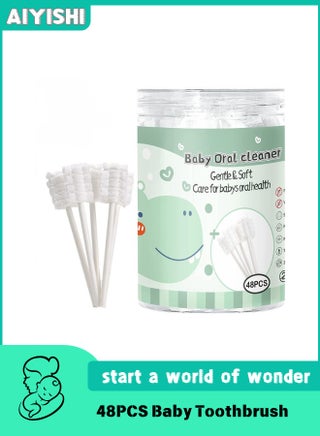 48PCS Baby Toothbrush Newborn or Baby Tongue Cleaner Disposable Baby Gum Cleaning Gauze Oral Cleaning Care Suitable for 0-36 Months Baby (1Pack) - pzsku/ZF342EFD641B66584C7DDZ/45/_/1738500356/8de1ebae-9d36-42af-9527-942ea356b075