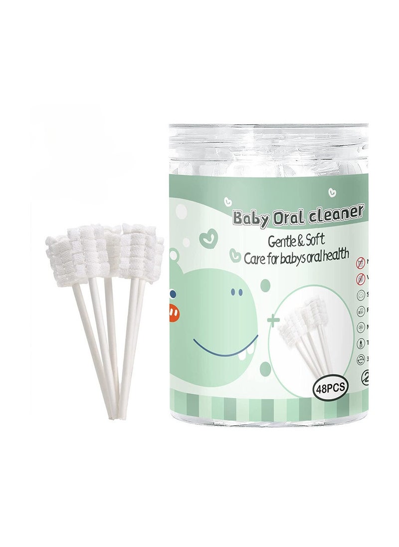 AIYISHI 48PCS Baby Toothbrush Newborn or Baby Tongue Cleaner Disposable Baby Gum Cleaning Gauze Oral Cleaning Care Suitable for 0-36 Months Baby (1Pack)  - Image 2