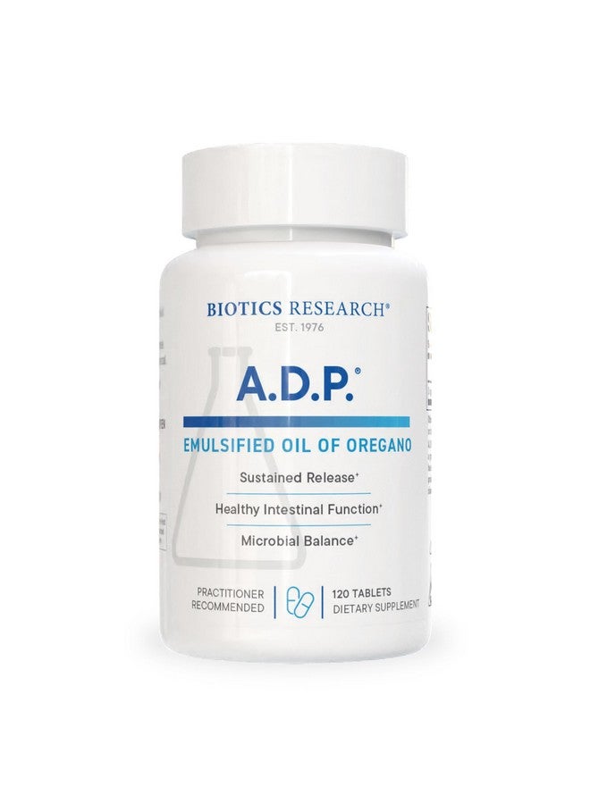 بيوتيكس ريسيرش Biotics Research ADP- مستحلب زيت الأوريجانو - تركيبة حاصلة على براءة اختراع، أقراص زيت الأوريجانو البري - 50 مجم/ثانية - كارفاكرول عالي التركيز - إطلاق مستدام لامتصاص عالي، صحة الجهاز الهضمي - 120 قرصًا - Image 1