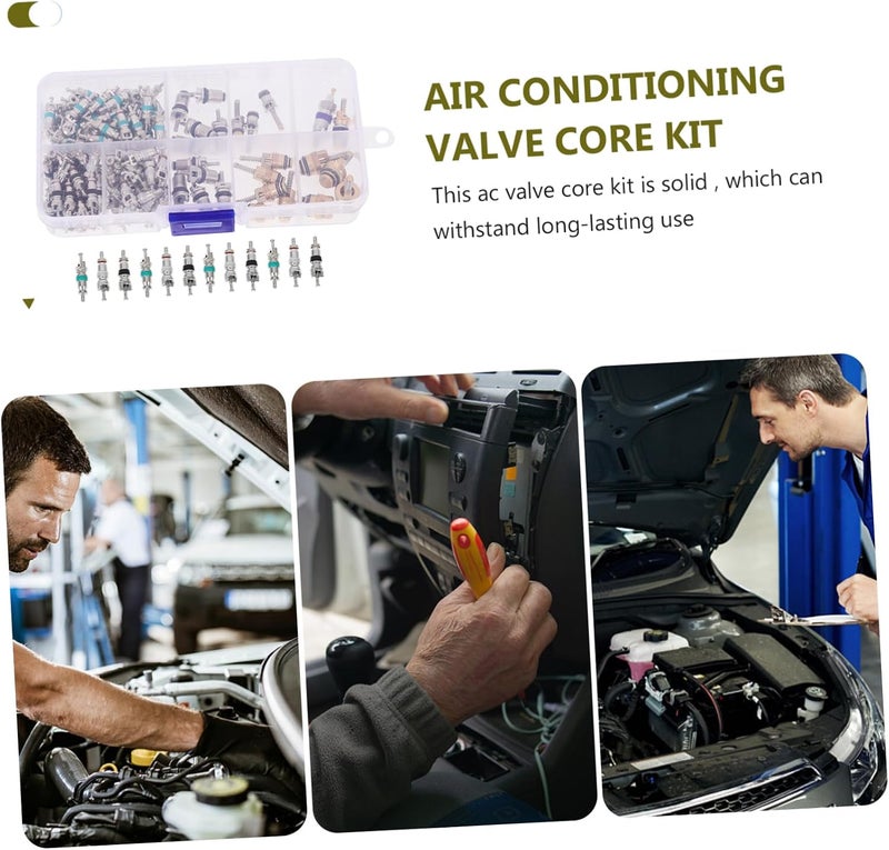 VOSAREA 1Set Valve Core Kit Automotive Air Conditioning System Valve Core Compatible with Systems for Maintenance and Repair of Car Units - Image 3