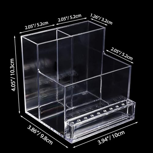 ANGNYA Nail Drill Holder Grinding Bit Storage Box, 10 Holes Transparent Nail Drill Bit Holder Plastic Nail Drill Tool Organizer Manicure Tools Display Box for Nail Tech Supplies - Image 2