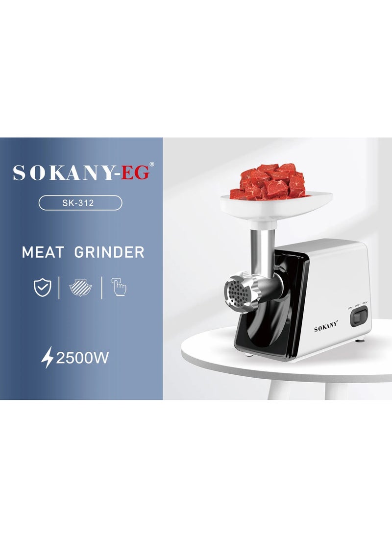 sokany Sokany SK-312 2500W Stainless Steel Electric Meat Grinder (1 Year Warranty)  - Image 2