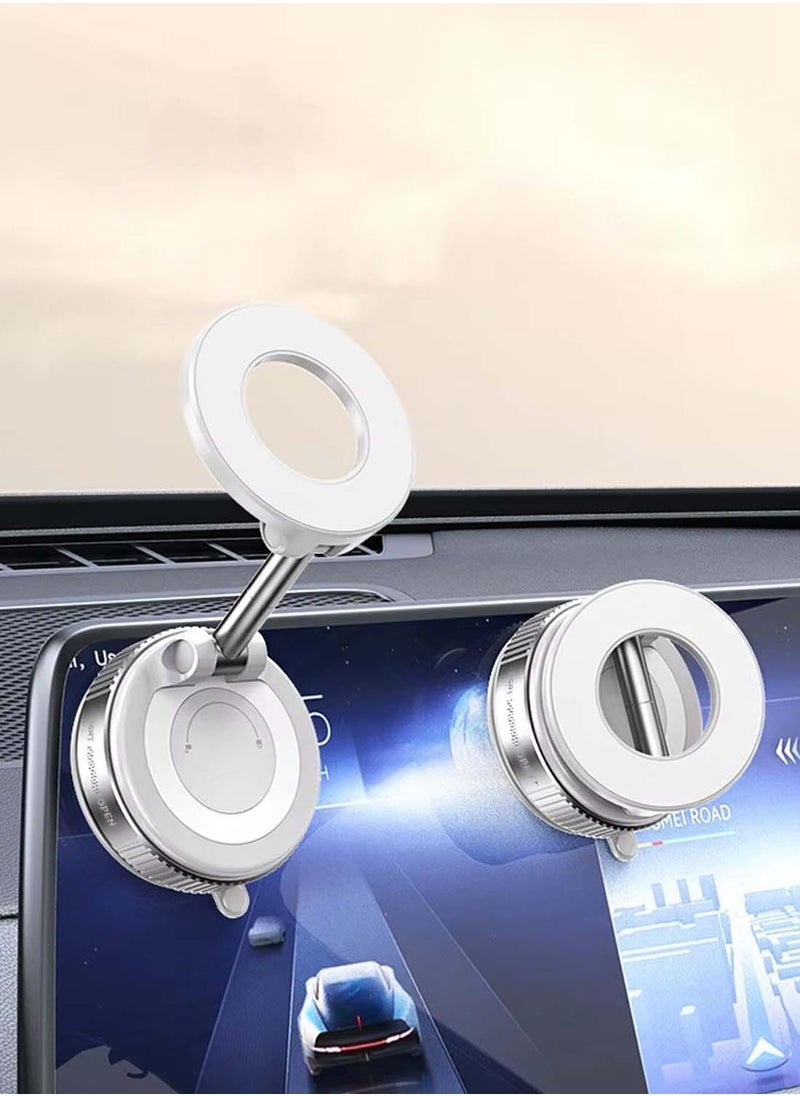 ELTRAZONE Vacuum Suction Magnetic Bracket K007S Phone Mount – 360° Rotation, Portable Magnetic Car Holder, Strong Suction Cup, Universal Fit, White  - Image 5