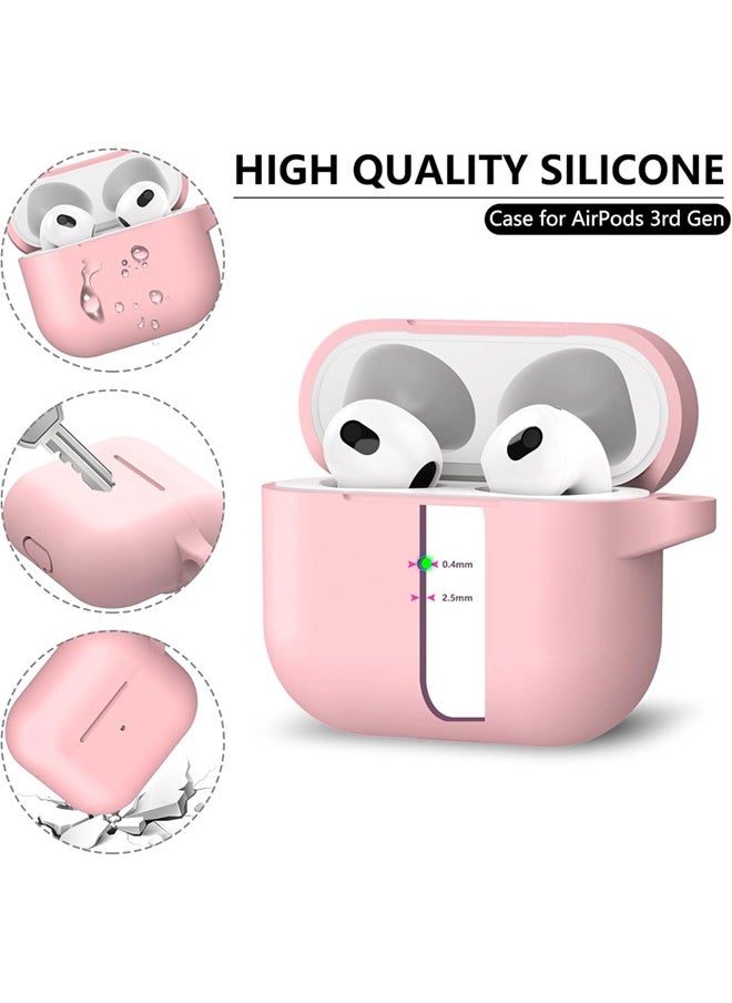 SJet Soft Silicone Protective Case Cover for AirPods 4 with Cleaner Kit and Keychain(Pink)  - Image 2