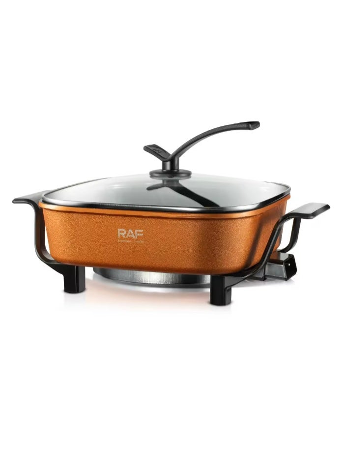 RAF Multi-functional Electric Hot Pot 5L 1200W with Knob Control, Non-stick Coating, Fast Heating Cooker for Soup, Noodles, Stew, Hotpot & Family Meals - Image 3