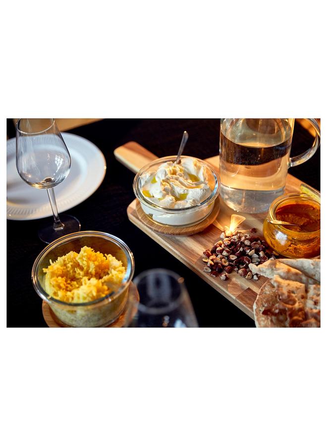 Zaboon Food Container With Lid, Round Glass/Bamboo, 400 Ml - Image 2