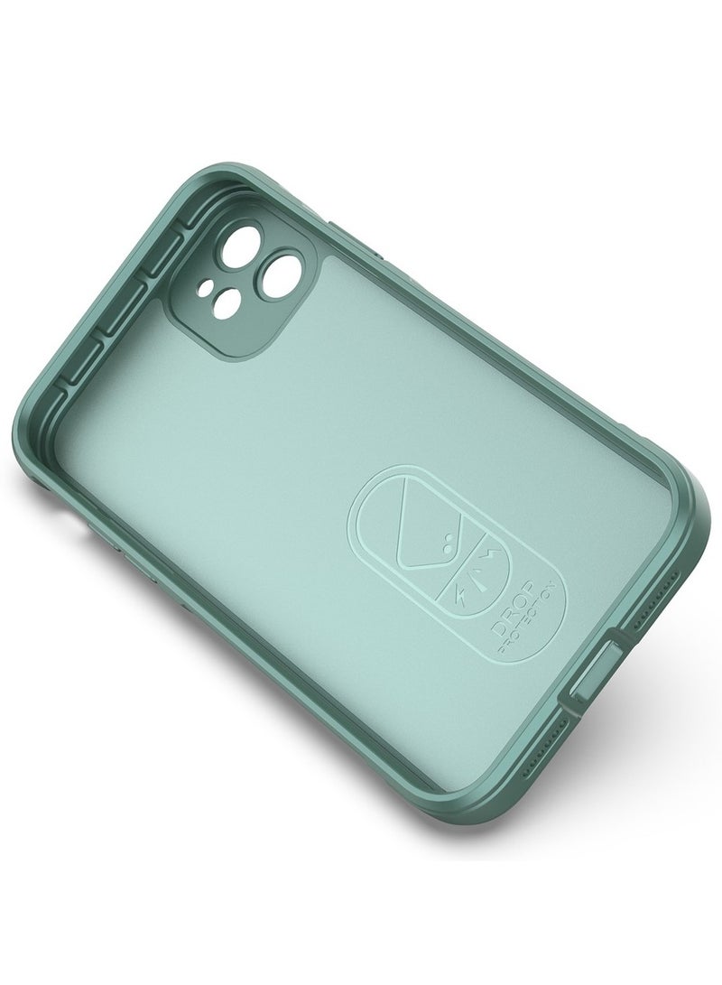 Color Fans Silicone Case for iPhone 11 Anti-Scratch Microfiber Lining Shockproof Case with Camera Protection Green - Image 2