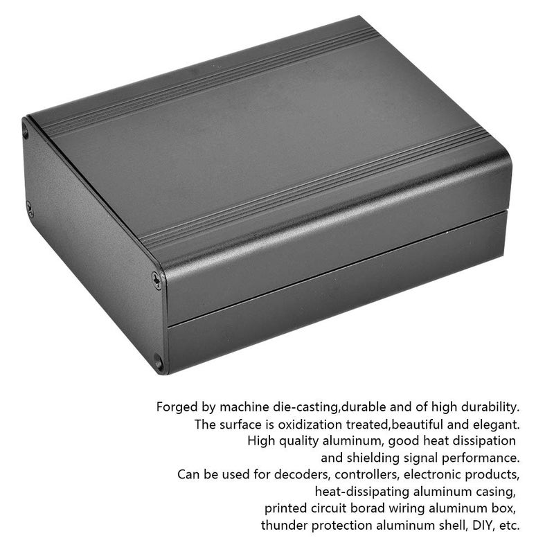 Aluminum Alloy Electronic Protection Case, Sandblast Oxidized Black, 38x88x110mm, Durable with Heat Dissipation and Signal, for Decoders, Controllers and PCB Wiring - Image 2