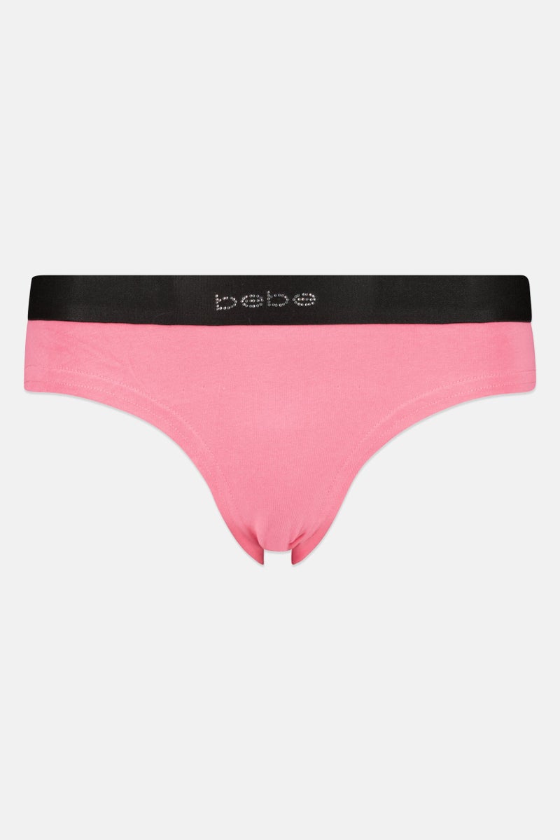 bebe Women 3 Pieces Brand Logo Pull On Cheeky Panties, Multicolor - Image 2