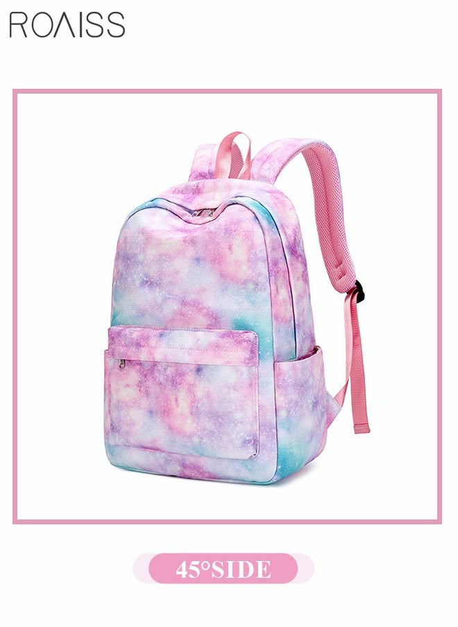 roaiss - 3PCS Stylish Girls School Backpack with Galaxy Print Fits 15 Inch Laptop Insulated Lunch Bag for Teens Boys and Kids Multicolor(School Bag + Lunch Box Bag + Pen Bag) - Image 1